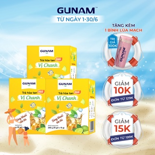 [Tặng bình lúa mạch] Combo 3 hộp trà chanh GUNAM (hộp 16 gói x 15g)