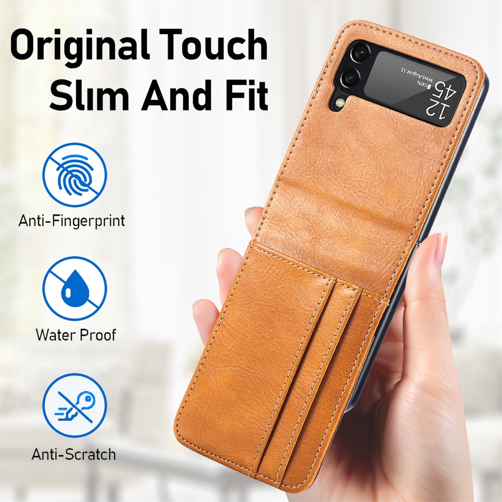 Ốp điện thoại HOCE da nắp gập mỏng cho Samsung Galaxy Z Flip 3 Z Flip 4 ZFlip 5 zflip4 5G