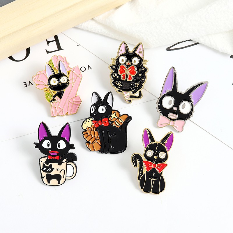 Ghim Cài Áo Hoạt Hình Tráng Men Cứng 6 Kiểu Dáng Kawaii Kiki's Gửi Hàng Cho Trẻ Em/Người Bạn