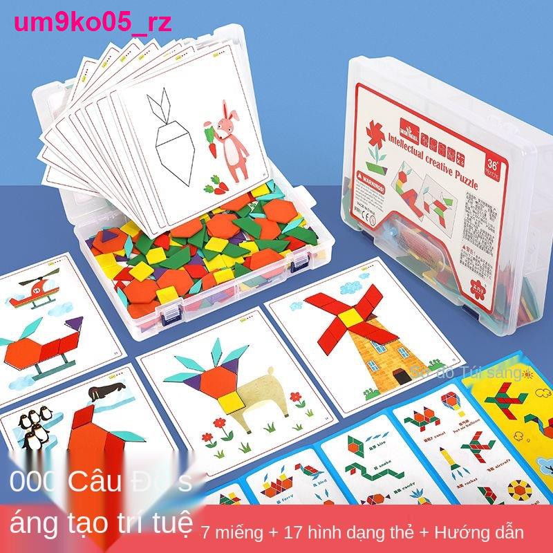 đồ sơ sinhTrí tuệ trẻ em Đồ chơi xếp hình Tangram bé trai 3-4-5-6 Tuổi 2 cô gái Khối xây dựng học