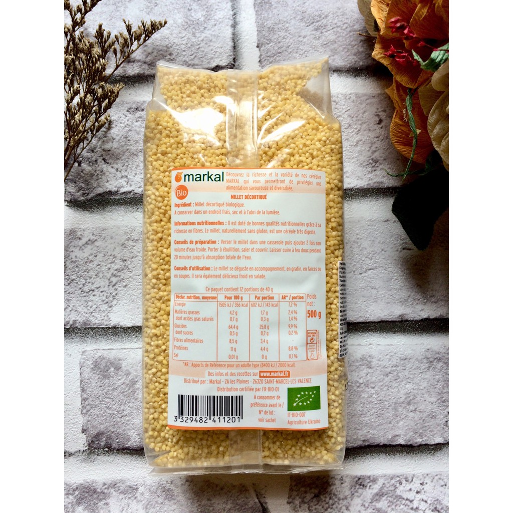 Hạt kê hữu cơ đã bóc vỏ Markal 500g | BigBuy360 - bigbuy360.vn