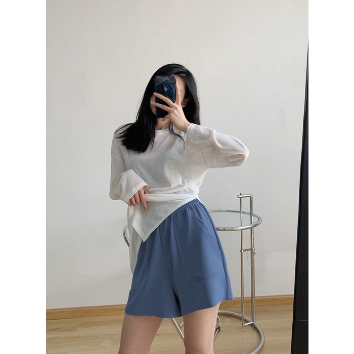 Quần short nữ ống rộng cạp chun iCotton quần đùi mặc nhà, đi chơi, đi ngủ da cá cotton 100% cao cấp có bigsize