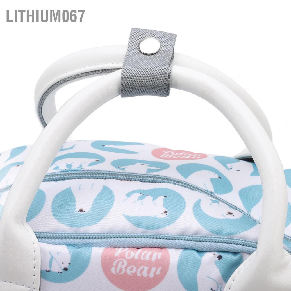 Lithium067 Lithium067 Balo Mummy Đa chức năng Dung lượng lớn Túi đựng tã thời trang di động Nylon chống thấm nước cho bé