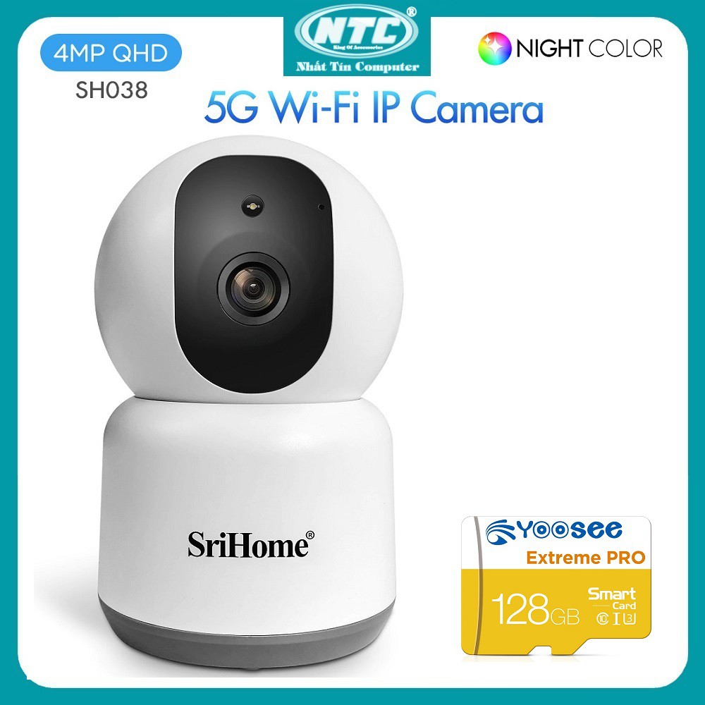 Camera IP Wifi SriHome SH038 4.0MP Super HD 2K 2560P, Hỗ trợ Wifi 2.4/5G, xoay 355 độ (Trắng) - 4 Phân Loại
