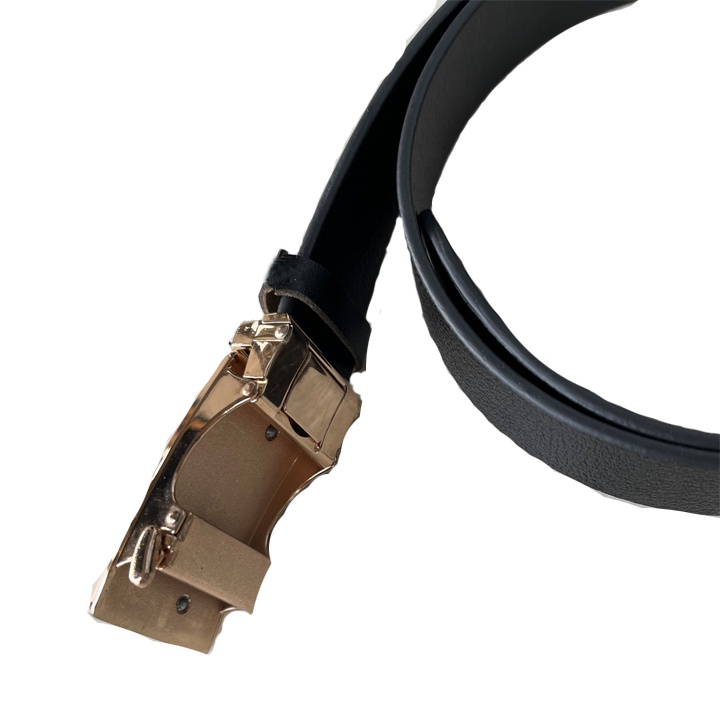 Thắt lưng nam da bò cao cấp màu đen bản 3.5cm khóa tăng
