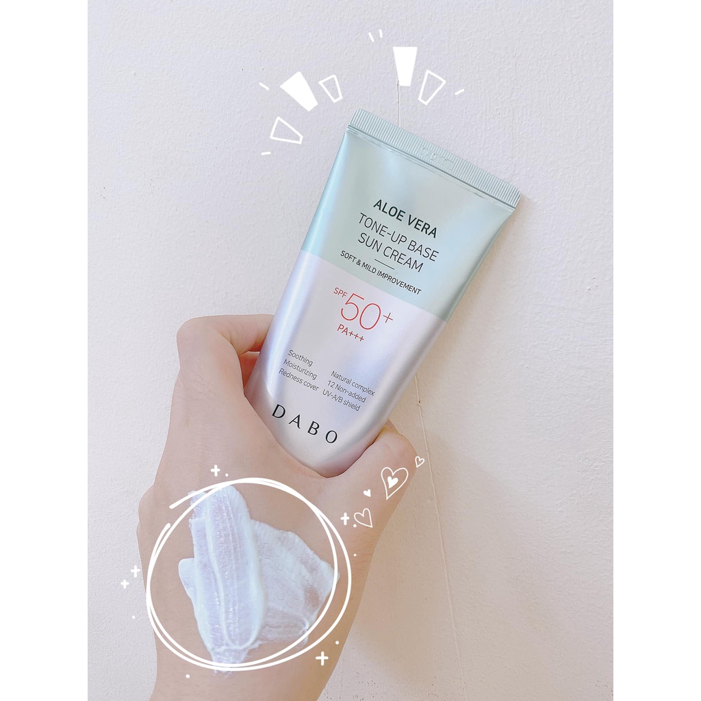 Kem chống nắng Dabo Aloe Tone Up Sun Cream Lô hội nâng tông dưỡng ẩm trắng da hàn Quốc 70ml