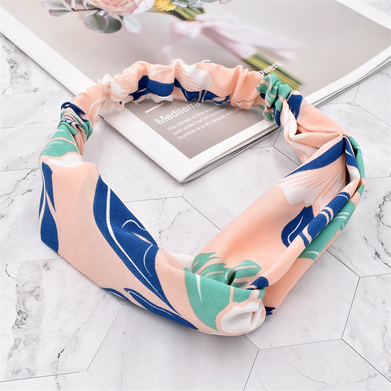 Băng đô vải co giãn họa tiết hoa tùy chọn phong cách retro thời trang dành cho nữ