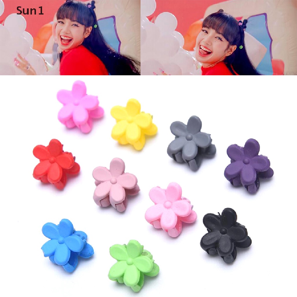 Set 1 / 10 Kẹp Tóc Càng Cua Hình Bông Hoa Màu Sắc Ngọt Ngào Thời Trang