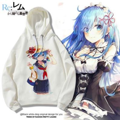 (SALE 50%)  Áo Hoodie Nỉ Ấm Anime Re:Zero Rem & Ram