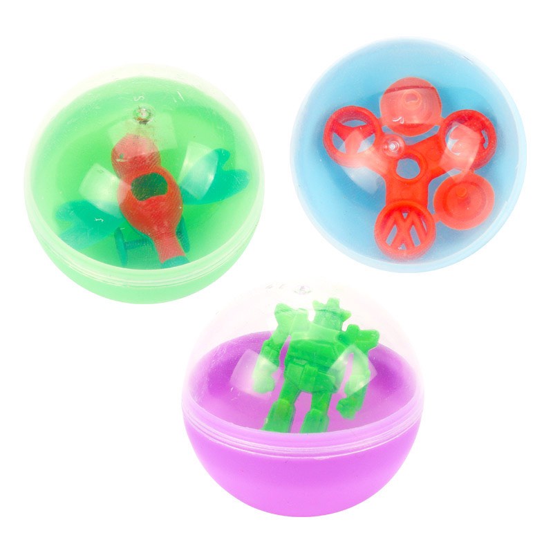 Combo 5 Bóng Nhựa 4,5cm Kèm Mô Hình Đồ Chơi Nhỏ Xinh Bên Trong Cho Bé