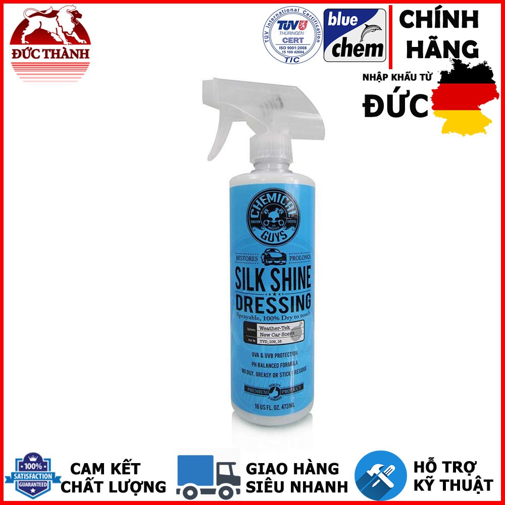 Phục hồi tạo độ mới cho cao su, nỉ, nhựa, taplo Chemical Guys Silk Shine Sprayable Dressing (16oz) ducthanhauto