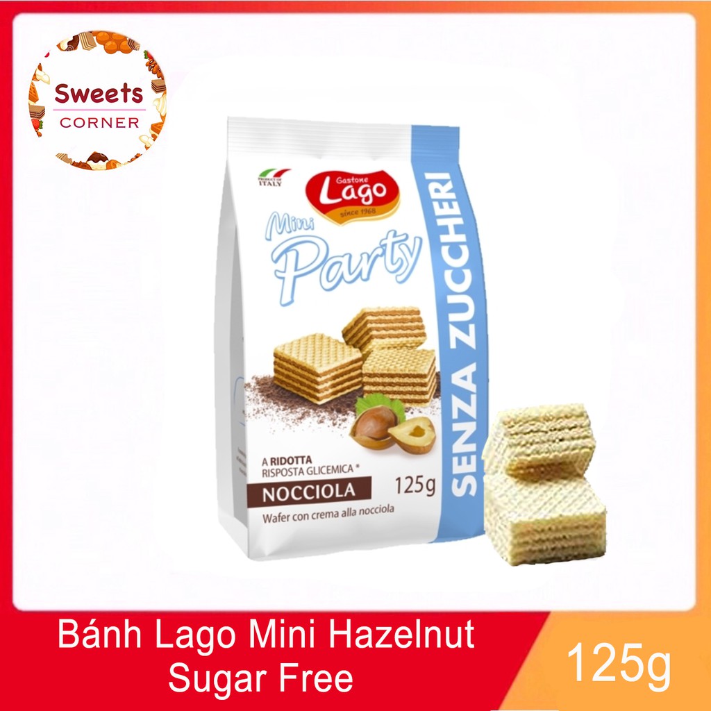 Bánh Lago Mini Party Hazelnut Sugar Free 125g (4 loại)