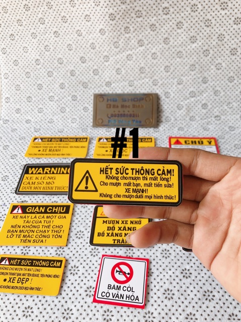 Lẻ 1 cái tem decan cảnh báo