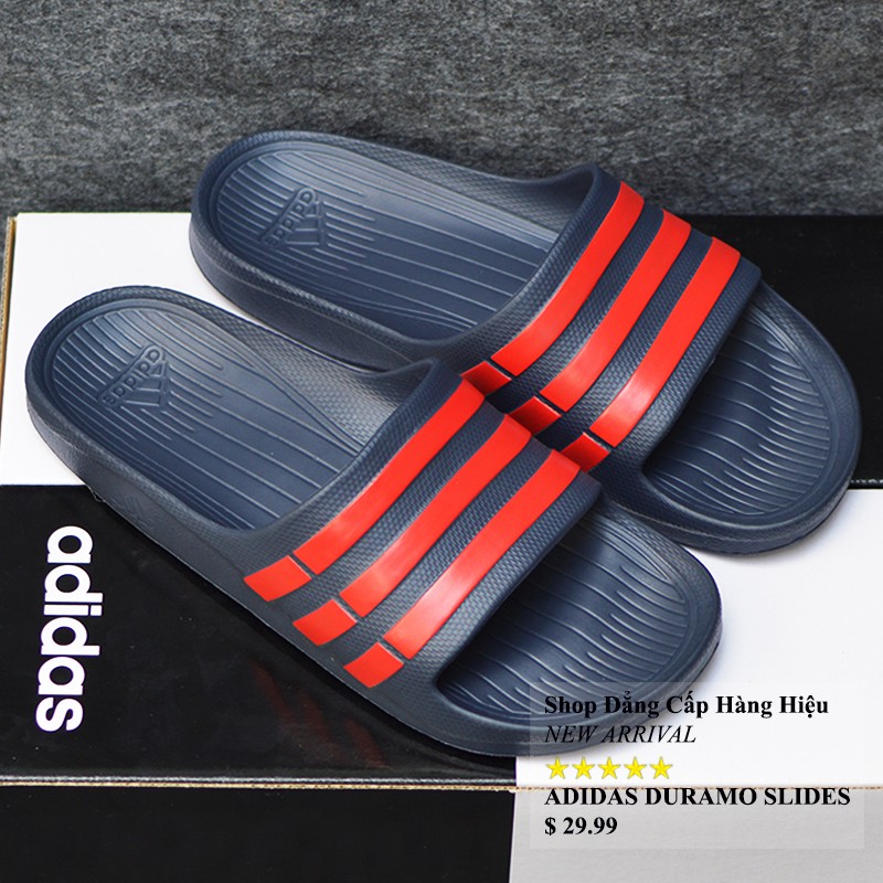 Dép Adidas Duramo chính hãng màu xanh đen sọc đỏ