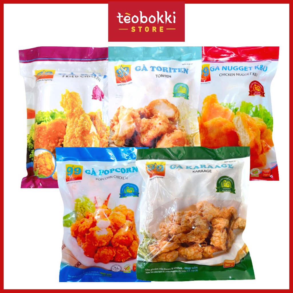 [SHIP CẦN THƠ] Gà rán - Gà Nugget - Gà viên Popcorn - Gà Karrage 99 Poultry 300g, 500g