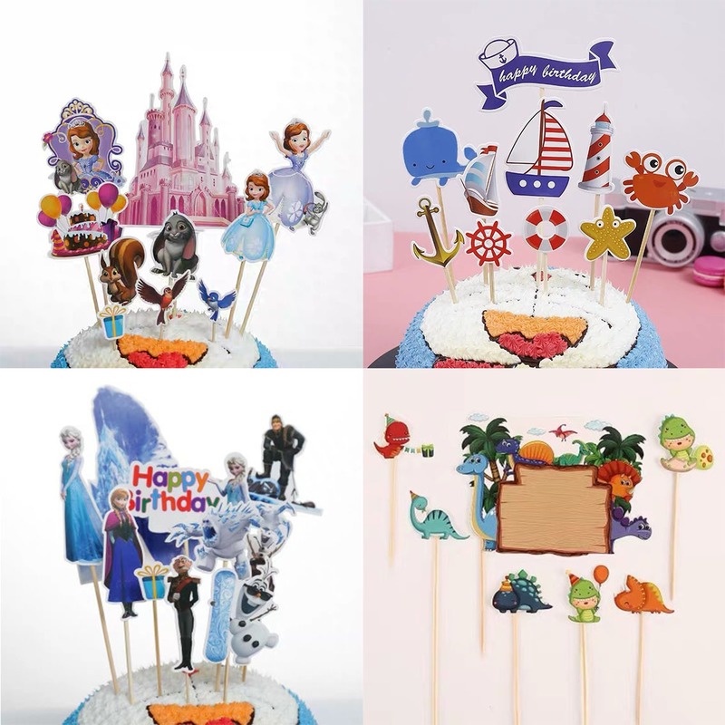 Set 7 Que Cắm Trang Trí Bánh Sinh Nhật Hình Nhân Vật Trong Avengers Aisha Sophia