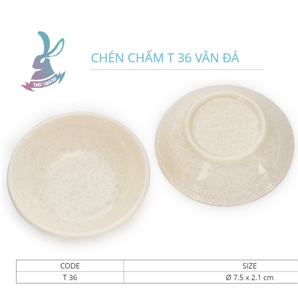 Chén chấm màu vân đá trắng nhựa melamine Fataco Việt Nam