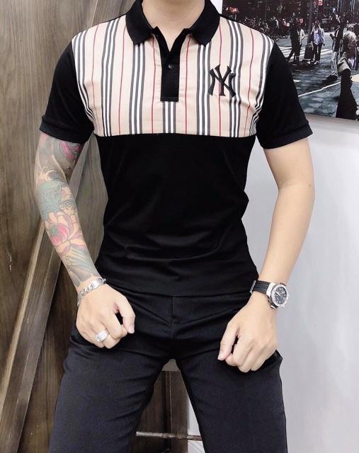 Áo thun cổ trụ thêu logo nổi bật(chất liệu cotton 100%) | BigBuy360 - bigbuy360.vn