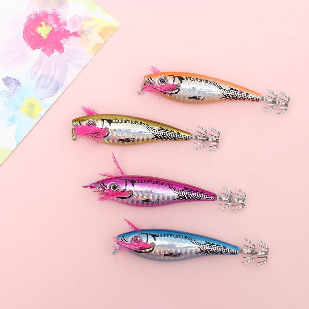 WTTLE Mồi Câu Cá Giả Hình Con Mực Kèm Móc Câu