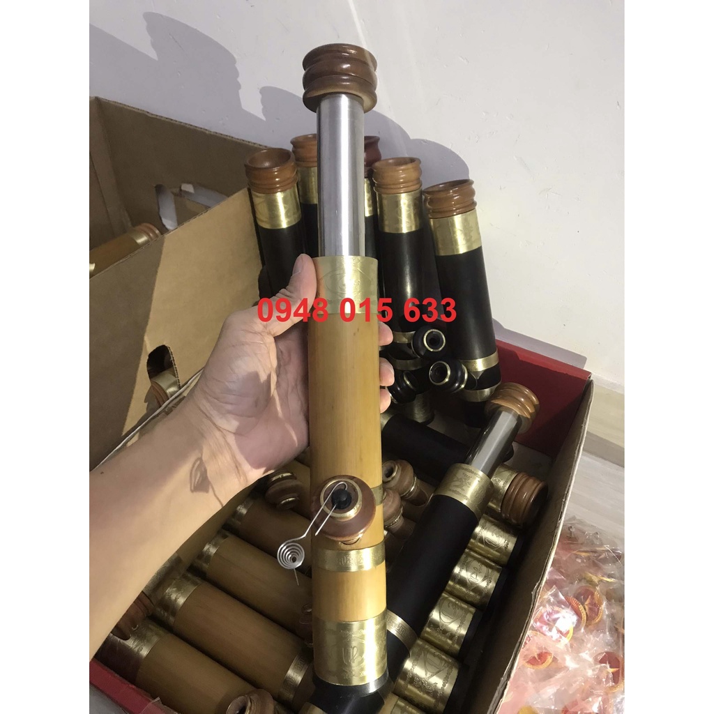 Điếu Mini 30Cm Rút Dài 40Cm Chống Đổ nước , Điếu +Bao Da { tặng nhấc tàn bịt nỏ }