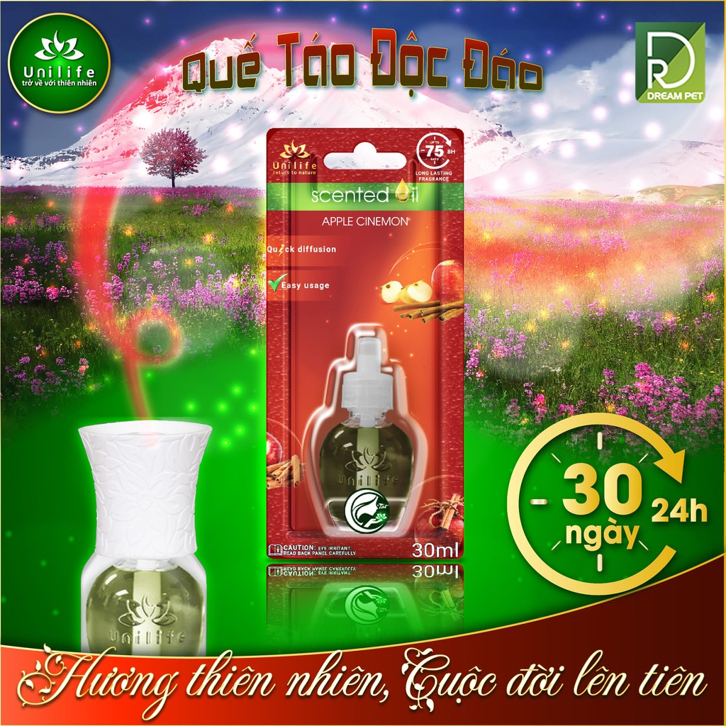 [ CHÍNH HÃNG ] Tinh dầu Quế táo thiên nhiên nguyên chất ❄chai 30ml❄ tinh dầu nước hoa hương Quế táo Unilife