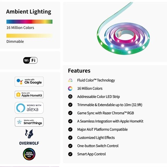 Đèn LED dây thông minh Yeelight 1S  2M Ver.2020/ Yeelight Lightstrip Pro Starter 2M Ver.2022