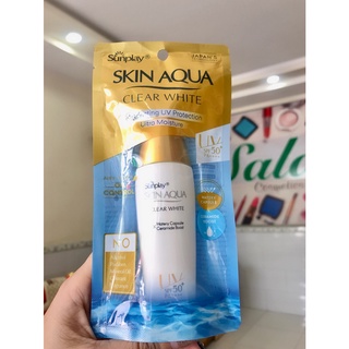 Sữa chống nắng dưỡng ẩm phục hồi da hư tổn Sunplay Skin Aqua Clear White SPF50+PA++++ 25g