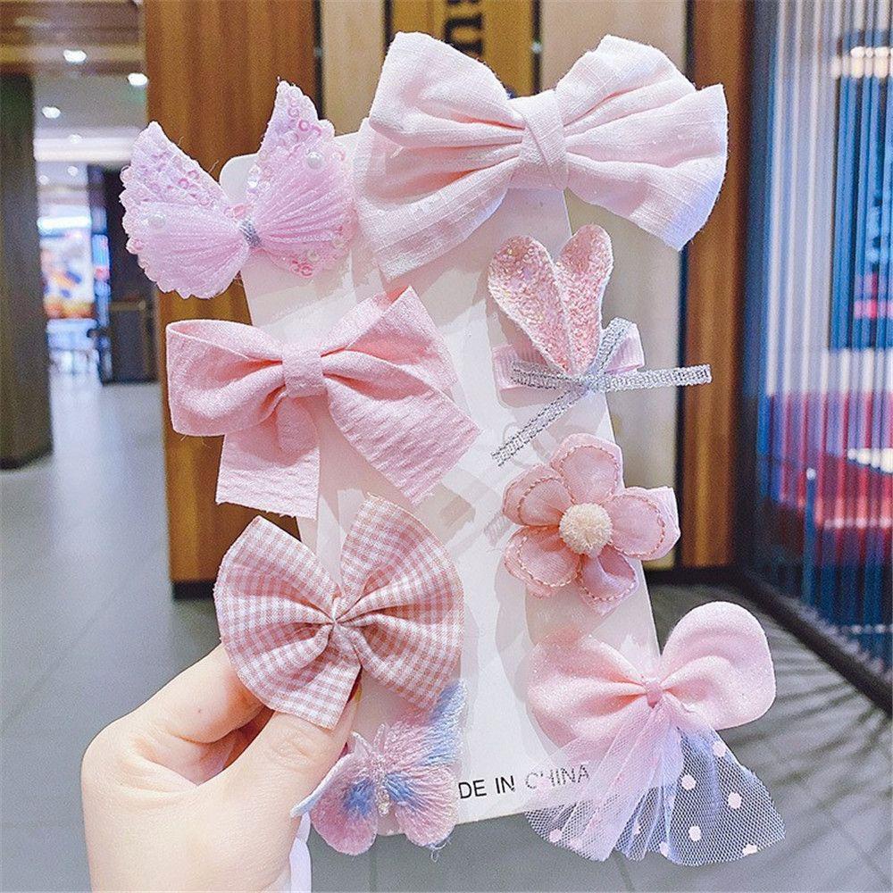 Bộ 8 Kẹp Tóc Nơ Xinh Xắn Dành Cho Bé Gái