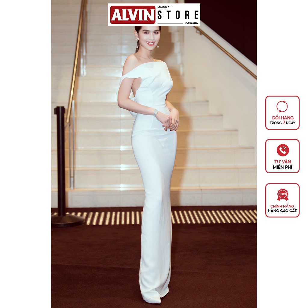 Đầm Dạ Hội Sang Trọng Thiết Kế Trễ Vai Hở Lưng Alvin Store Tôn Dáng Alvin Store 2664