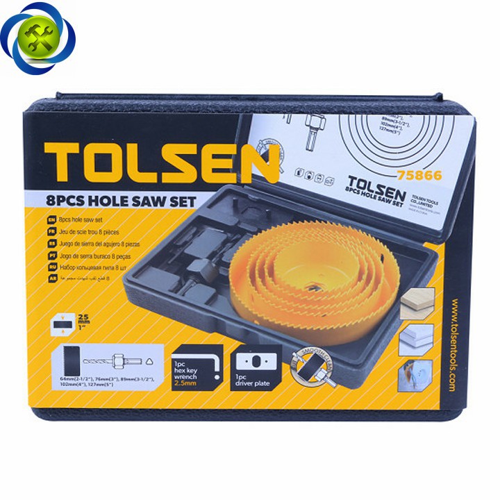 Bộ khoét lỗ TOLSEN 75866 8 vòng