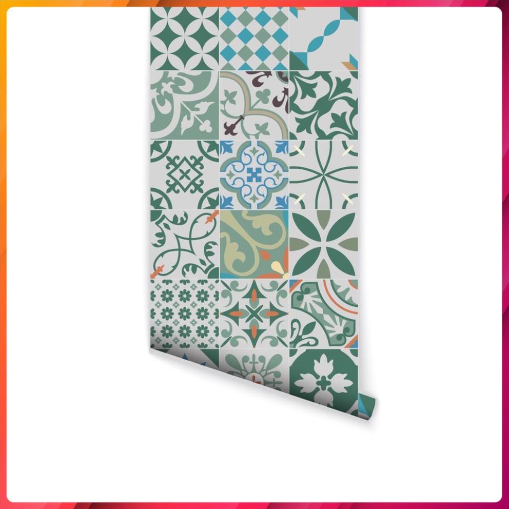 Decal Dán Tường Họa Tiết Gạch Bông Vintage Siêu Đẹp Shop Châu, Chất liệu cao cấp từ Đài Loan, nhiều mẫu mã (DGB-023)