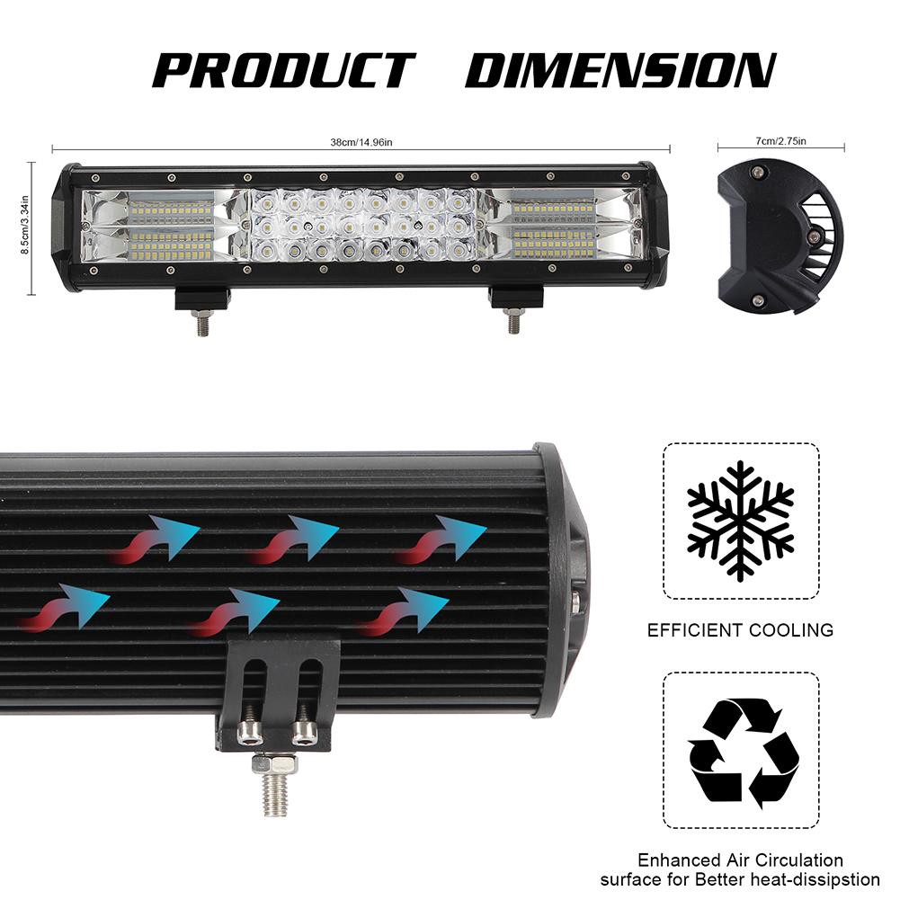 Đèn led Bar 3 hàng Trắng 40cm   Đèn gầm led bar 3 hàng Trắng  dài 40cm