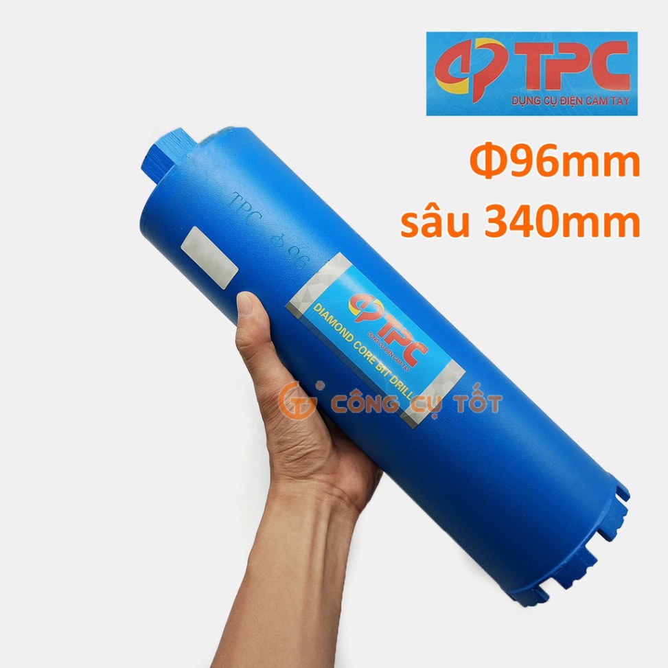 Mũi khoét tường ướt kim cương mạ điện Ø96 x 370mm