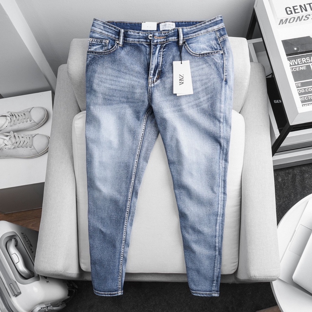 Quần jean dài nam cotton bigsize 5 màu xanh 80-130kg