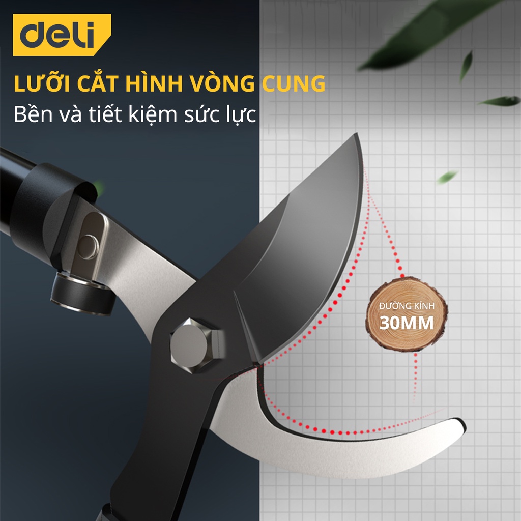 Kéo Cộng Lực Cắt Cành Cán Dài Deli 26.5 Inch - Lưỡi Cắt Bằng Thép Sắc Bén, Siêu Cứng, Tay Cầm Có Đệm Cao Su - DL2779