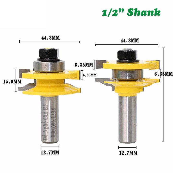 Mũi soi gỗ cửa bếp lắp máy phay gỗ cầm tay ghép mộng ván cửa 17 đến 22mm