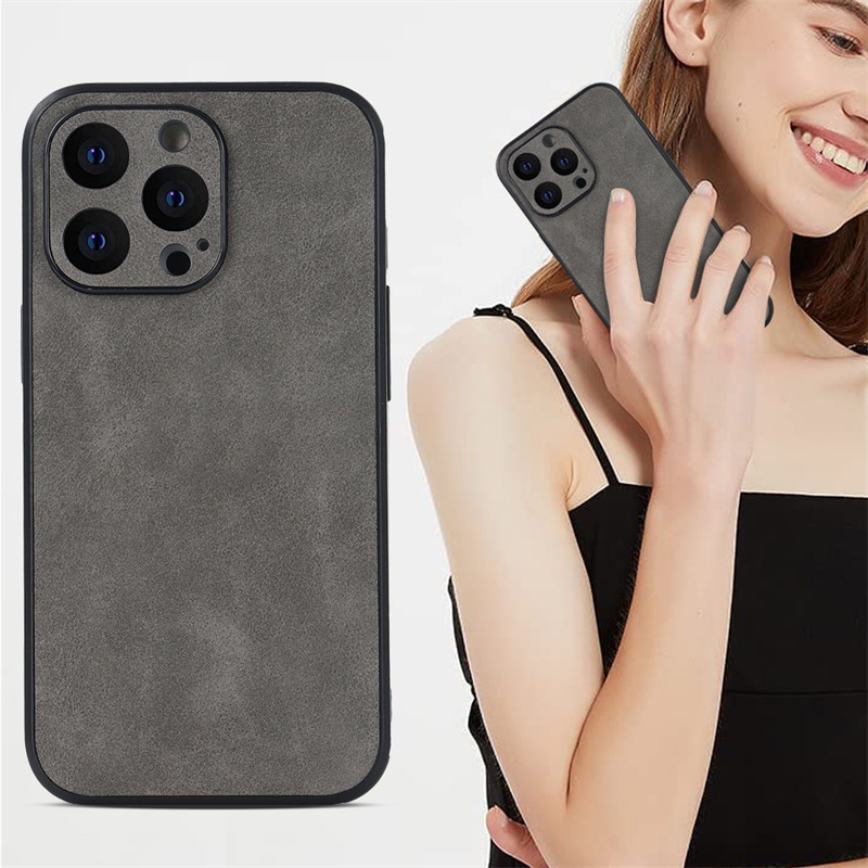 Ốp Điện Thoại Da Chống Sốc Phong Cách Vintage Cho iPhone 14 13 12 Pro Max 11 14 Pro