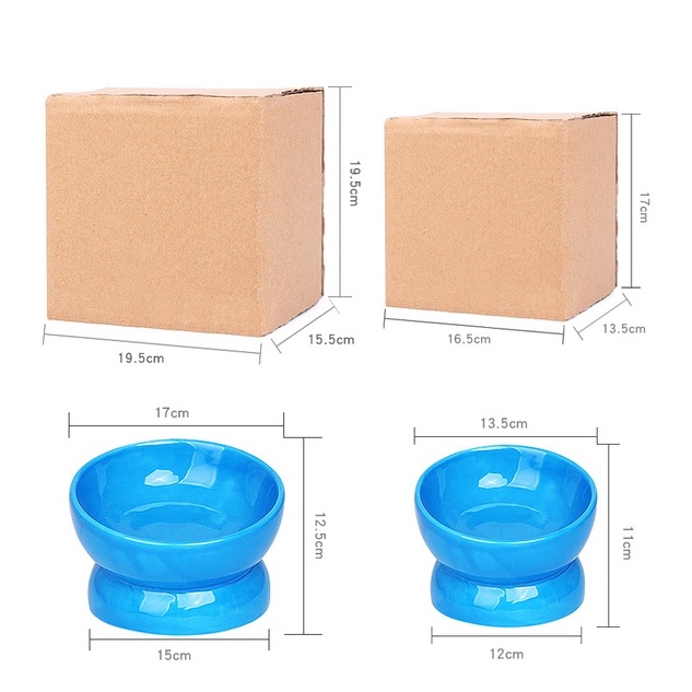 Chén/Bát ăn bằng sứ nghiêng chống gù cho thú cưng chó mèo thỏ