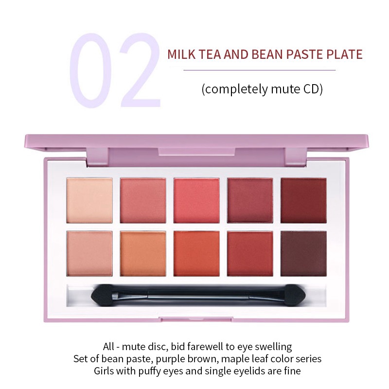 Bảng phấn mắt LAMEILA 10 màu lì lấp lánh chống thấm trang điểm đa năn