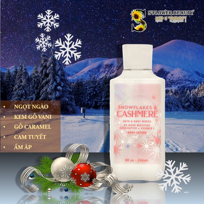 ☃️ Fresh Sparkling Snow | Snowflakes Cashmere | Winterberry Wonder - Sữa Dưỡng Thể Bath & Body Works Body Lotion (236ml)