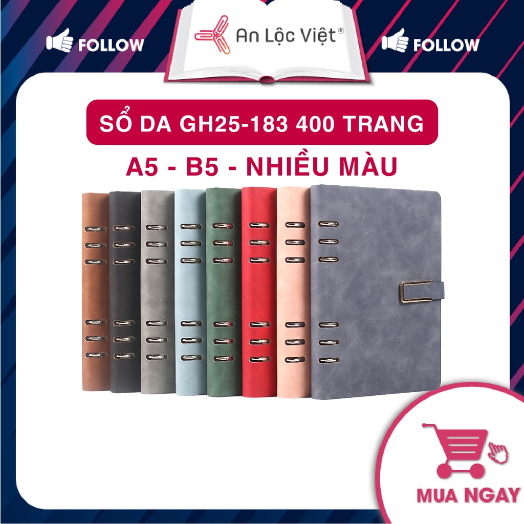 Sổ Tay A5 Bìa Bọc Da GH25-183 (200 Trang) - Nhiều Màu Lựa Chọn