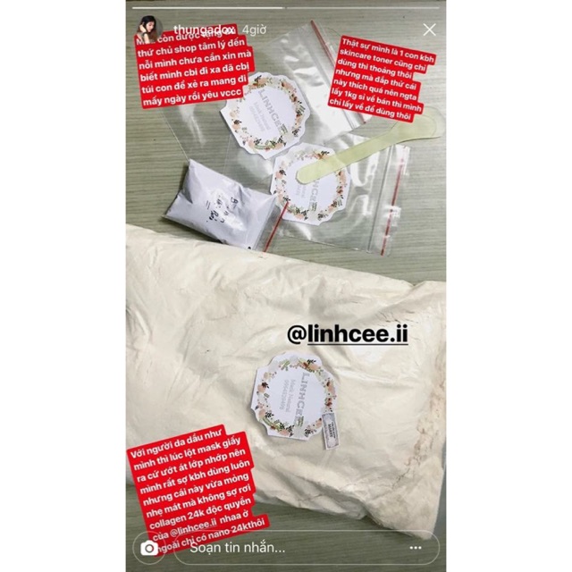 1kg mask bạc hà trà xanh, hoa hồng, bn, sn, vàng nano