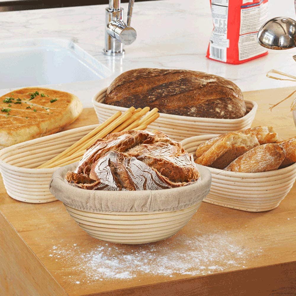 Rổ Ủ Bột Làm Bánh Mì Hình Tròn/Oval DIY