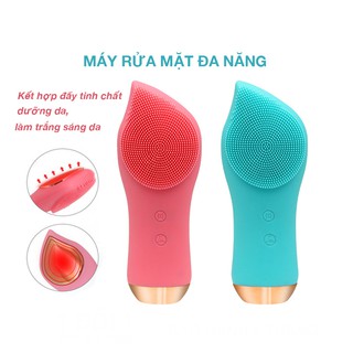 Máy Rửa Mặt Sóng Âm Cầm Tay Kết Hợp Công nghệ Xung Nhiệt Giúp Làm Sạch Và Đẩy Dưỡng Chất Vào Sâu Bên Trong Da.