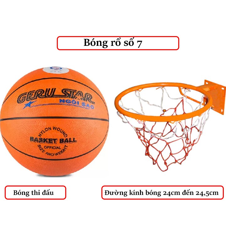 Bóng rổ cao su cam Geru Star số 7
