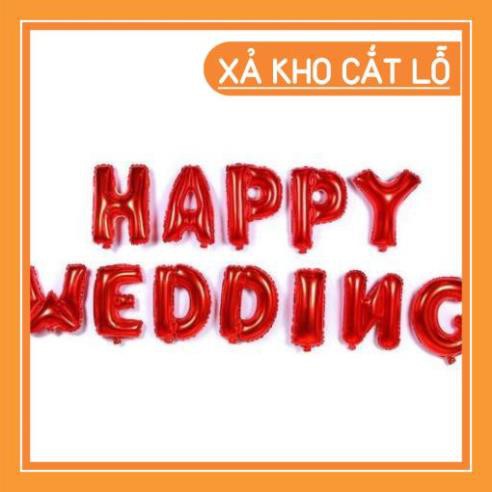 (Siêu sale)  Bóng nhũ Bóng chữ Happy Wedding trang trí đám cưới