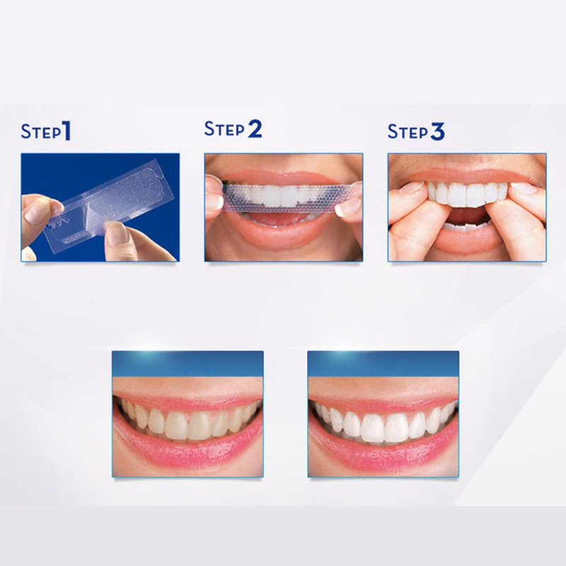 1 Hộp dán trắng răng cấp tốc tại nhà - gồm 14 gói ( 28 miếng dán trắng răng whitening strip)