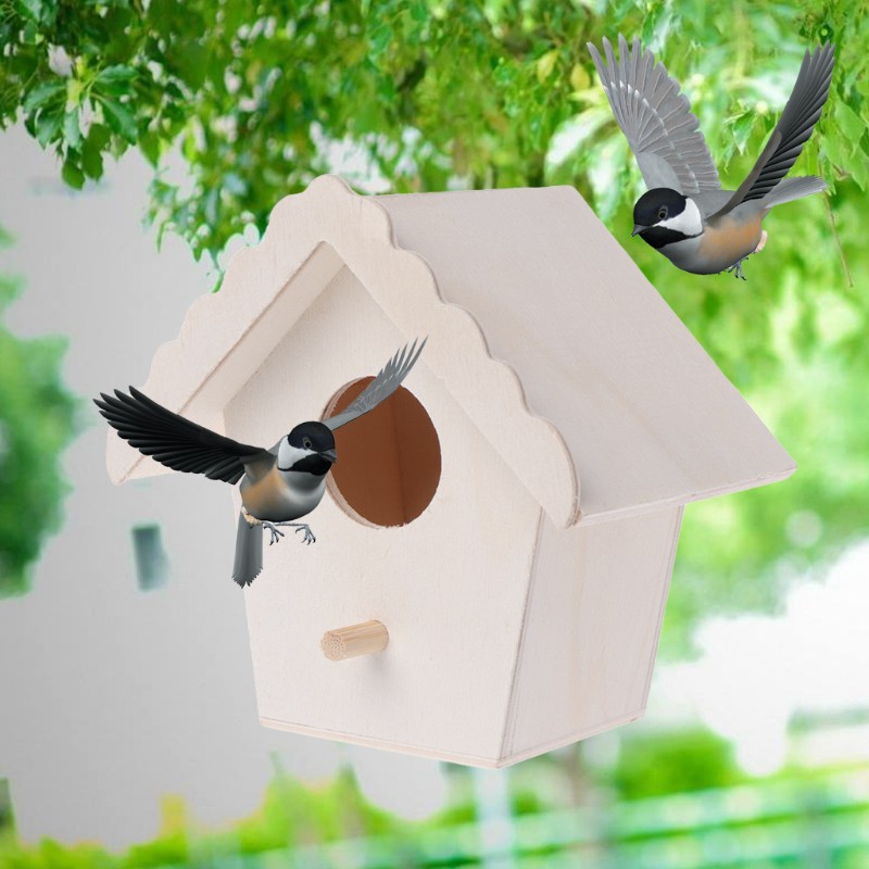 Tổ chim bằng gỗ tự nhiên hình trái tim thiết kế gắn tường
