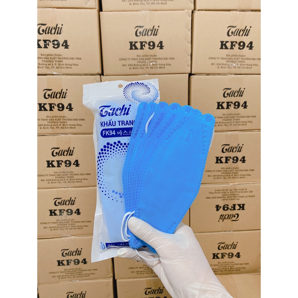 Thùng 300 Cái Khẩu Trang KF94 TACHI Hàng Vải SMS Siêu Đẹp Kháng Khuẩn 4 Lớp