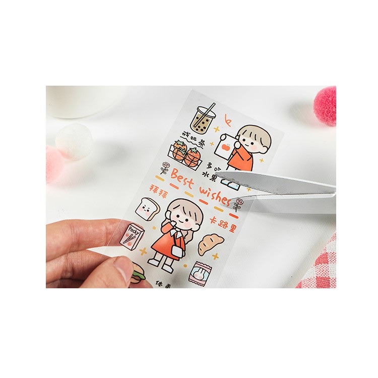 Sticker dán sổ sticker dán điện thoại anime mohamm họa tiết cô gái chàng trai dễ thương